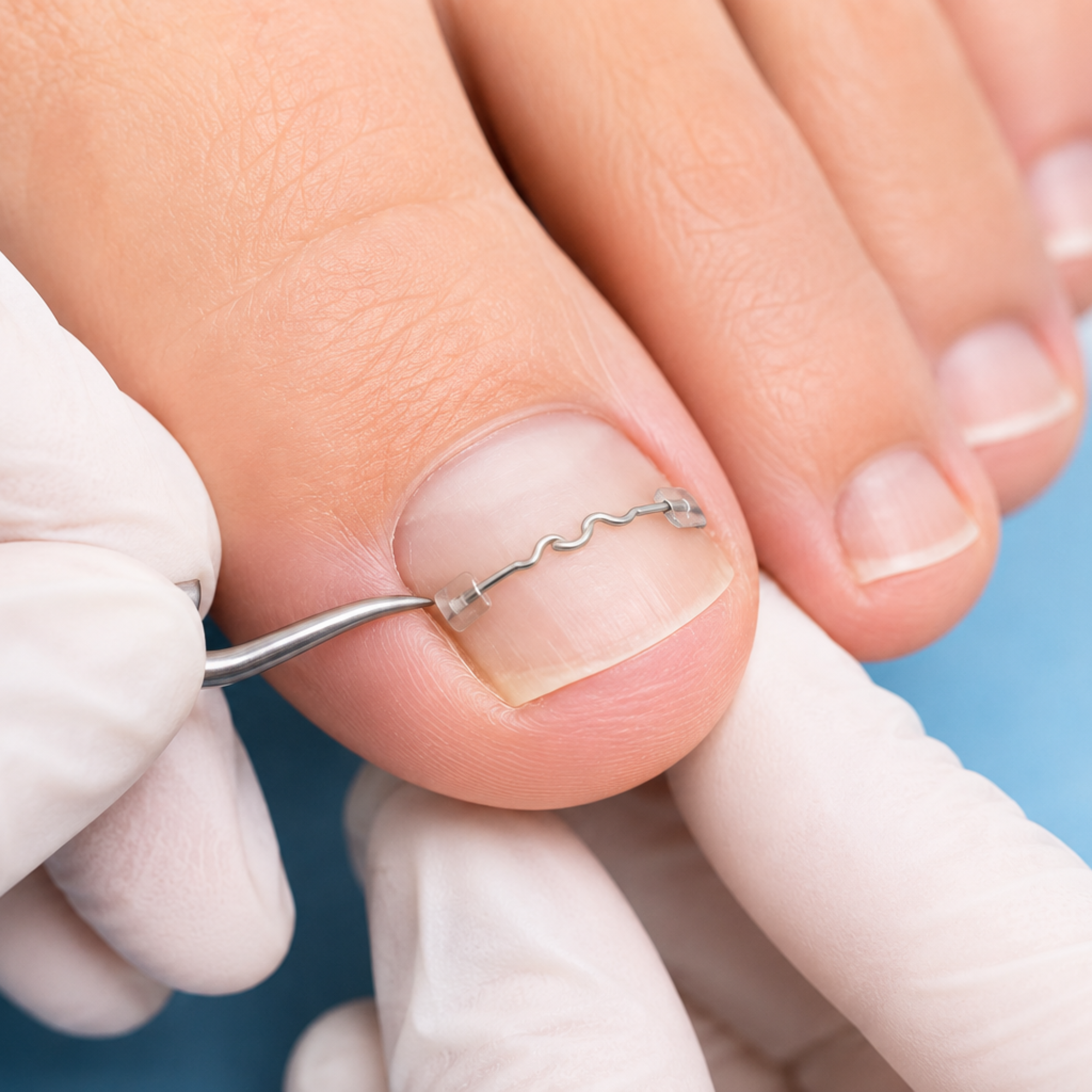 Traitement d’un ongle incarné par orthonyxie